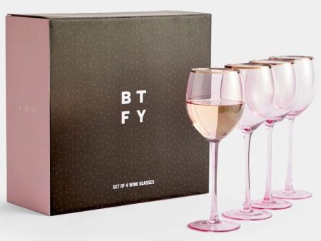 BTFY Set of 4 Wine Glasses Fashion