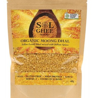 Sol Ghee Organic Moong Dhal Yellow Lentil Dhal Mix 400g Online now