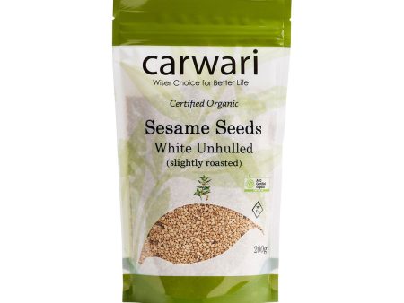 Carwari Organic Sesame Seeds White Unhulled (Slightly Roasted) 200g For Sale