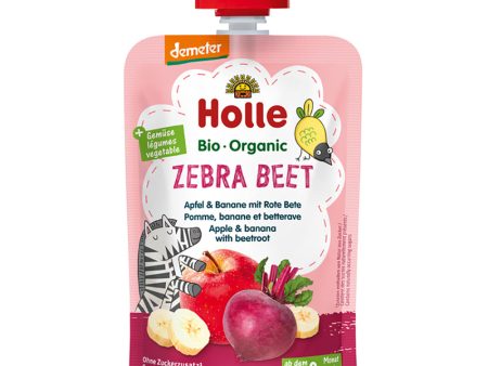 Holle Organic Zebra Beet Pouch - Apple & Banana with Beetroot 100g x 12 For Cheap