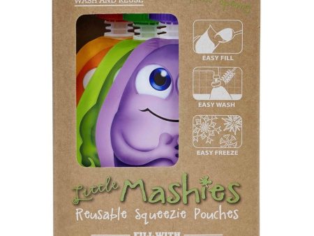 Little Mashies Reuseable Food Pouches 10 Pack mixed colours 130ml Online