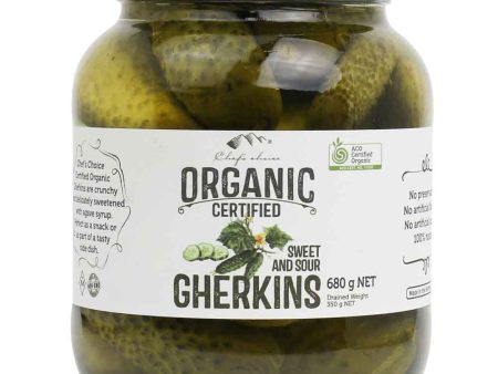 Chef’s Choice Certified Organic Gherkins – Sweet & Sour 680g on Sale