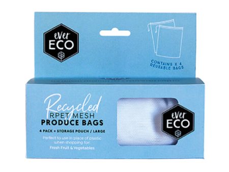 Ever Eco Reusable Fruit & Veg Bags + Storage Pouch - 4 pk Hot on Sale