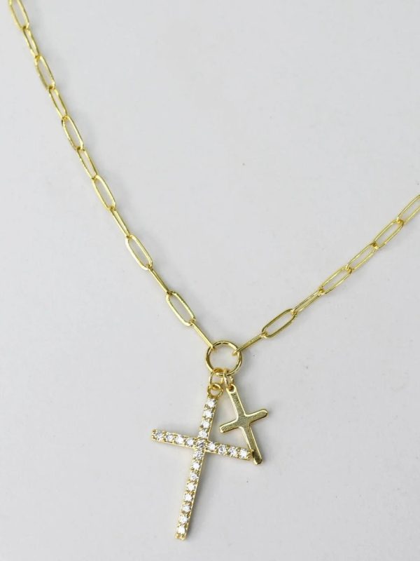 Double Cross Necklace Online Sale