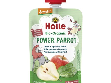 Holle Organic Power Parrot Pouch - Pear with Apple & Spinach 100g x 12 Online Sale