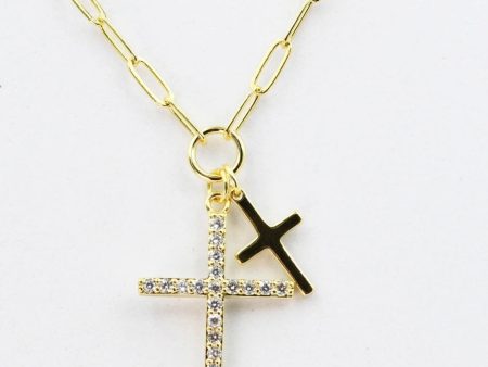 Double Cross Necklace Online Sale