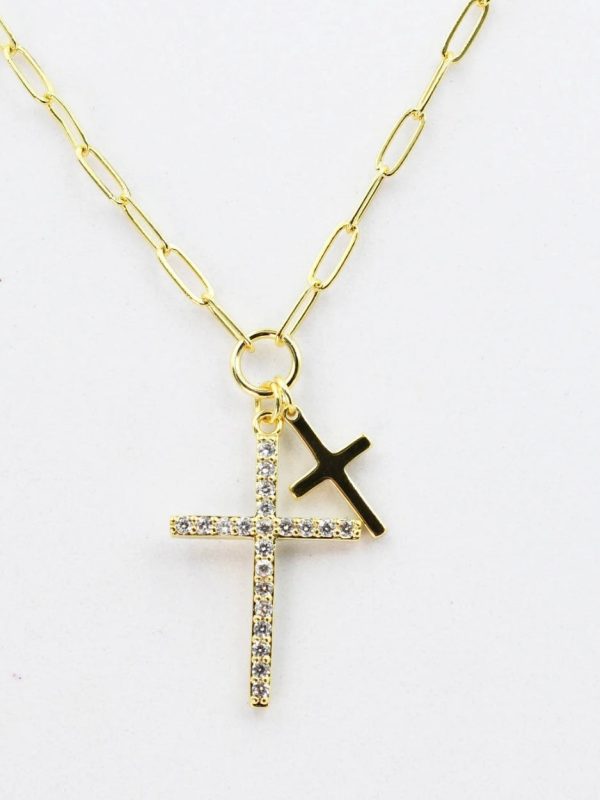 Double Cross Necklace Online Sale