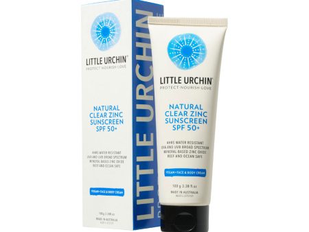 Little Urchin Natural Sunscreen Clear Zinc SPF 50+ 100g For Sale