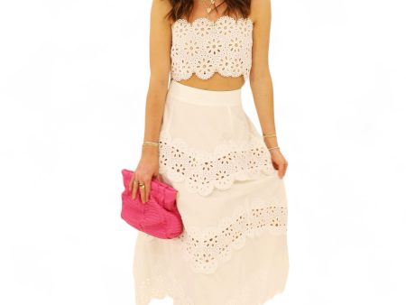 Rhodes Eyelet Midi Skirt Online Sale