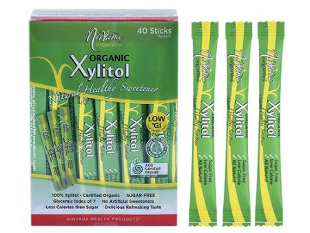 Nirvana Organics Certified Organic Xylitol Sticks - 40x4g For Sale