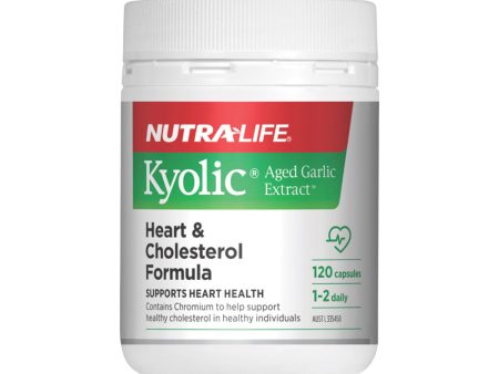 NutraLife Kyolic (Aged Garlic Extract) Heart & Cholesterol Formula 120c For Sale