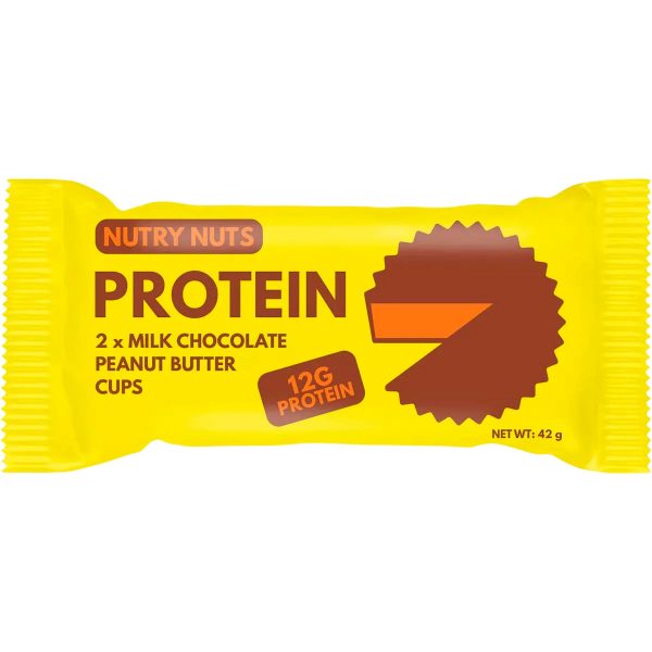 Nutry Nuts Protein Peanut Butter Cups - Milk Chocolate 42g x 12 Clearance For Cheap