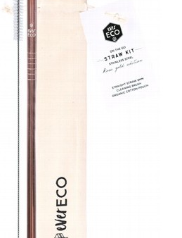 Ever Eco On-The-Go Straight Stainless Steel Straw Kit - Rose Gold Hot on Sale