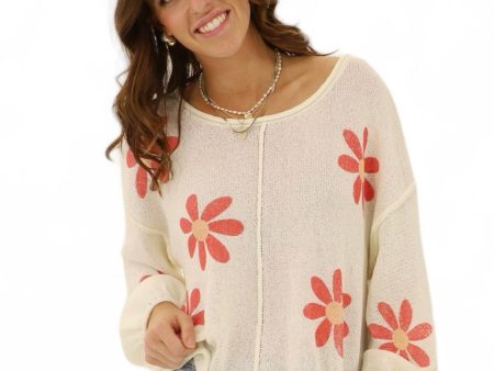 Daises Mesh Sweater Hot on Sale