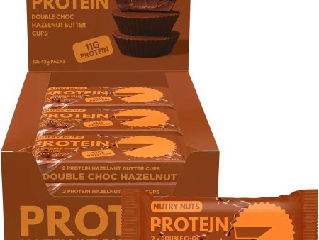 Nutry Nuts Protein Hazelnut Butter Cups - Double Choc 42g x 12 Clearance For Cheap