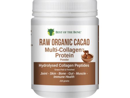 Best of the Bone Multi-Collagen Protein Powder Raw Organic Cacao 210g Hot on Sale