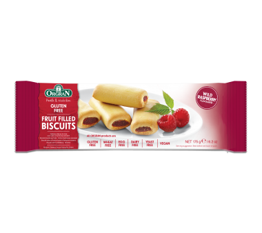 Orgran Gluten Free Biscuit Wild Raspberry Fruit Filled 175g x12 Online