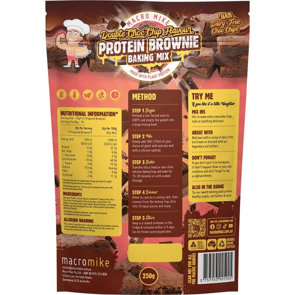 Macro Mike Protein Brownie Baking Mix Double Choc 250g Discount