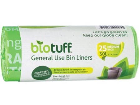 Biotuff General Use Bin Liners Medium 30L Bags x25 Online