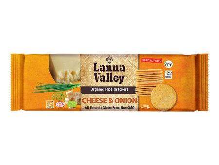 Lanna Valley Organic Rice Crackers - Cheese & Onion 100g Online Sale