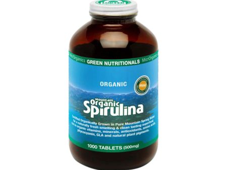 MicrOrganics Green Nutritionals Mountain Organic Spirulina 500mg 1000t For Sale