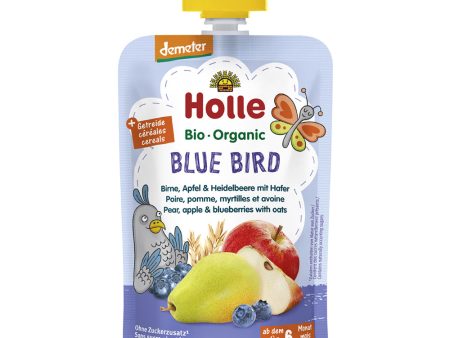 Holle Organic Blue Bird Pouch - Pear Apple & Blueberries with Oats 100g x 12 For Cheap