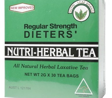 Nutri- Leaf Dieter s Tea Regular Strength 30 bags Supply