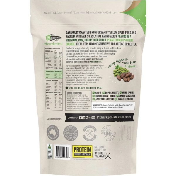 Protein Supplies Australia Pure Pea Protein Isolate Chocolate 1kg Discount