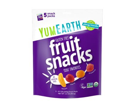 Yum Earth Organic Vegan Fruit Snack Packs 19.8g x 5 Sale