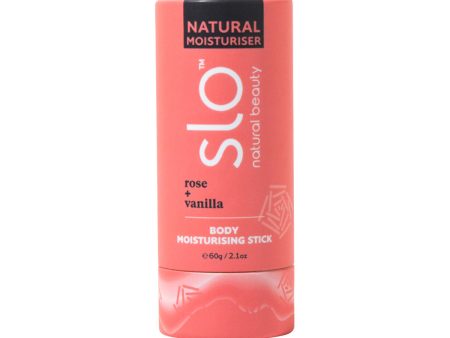 Slo Natural Beauty Natural Body Moisturising Stick Rose + Vanilla 60g Hot on Sale