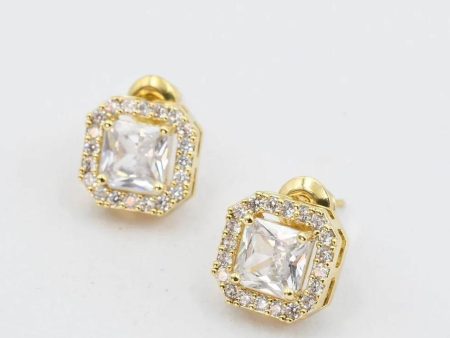 Square Gold Stud Hot on Sale