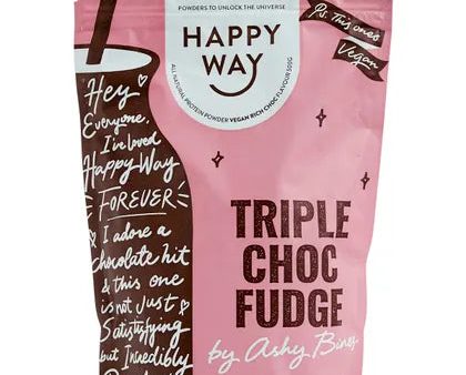 Happy Way Ashy Bines Vegan Protein Powder Triple Choc Fudge 500g Online now