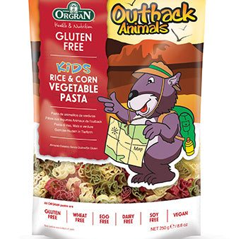 Orgran Gluten Free Outback Animals Vege Pasta Shapes 350g x 5 For Sale