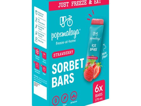 Pops Malaya Freeze-at-home Sorbet Bars - Strawberry 6x45ml Supply