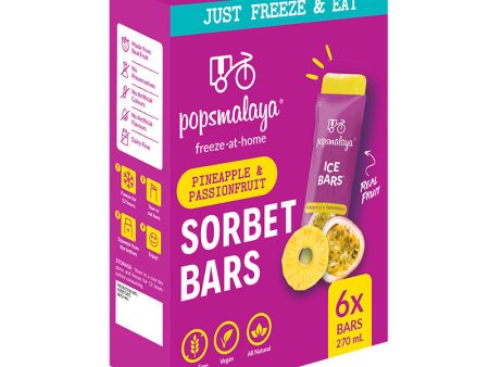 Pops Malaya Freeze-at-home Sorbet Bars - Pineapple & Passionfruit 6x45ml For Discount