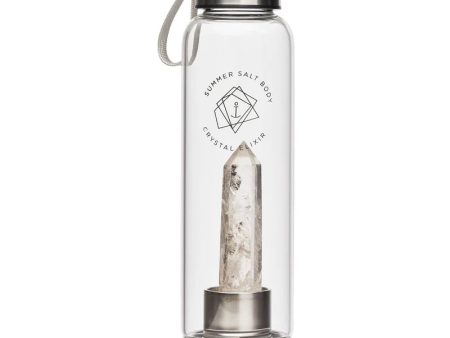 Summer Salt Body Crystal Elixir Glass Water Bottle - Clear Quartz - 550ml Supply