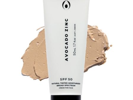 Avocado Zinc SPF50 Natural Tinted Moisturiser Medium - Dark 50ml For Cheap