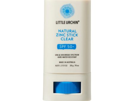 Little Urchin Natural Sunscreen Zinc Stick Clear SPF 50+ 20g on Sale