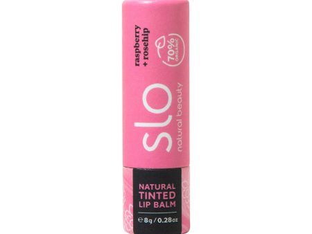 Slo Natural Beauty Organic Natural Tinted Lip Balm Raspberry + Rosehip 8g Supply