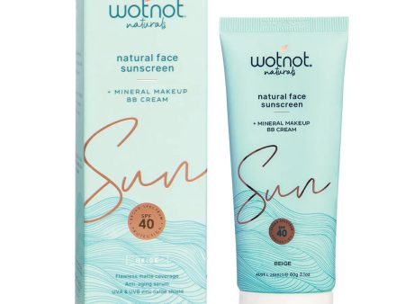 Wotnot Natural Face Sunscreen 40 SPF Beige BB Cream 60g Sale