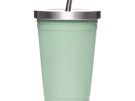 Cheeki Insulated Tumbler - Pistachio - With Stainless Steel Straw - 500ml Fashion