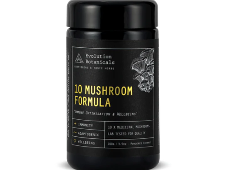 Evolution Botanicals 10 Mushroom Formula Optimise Wellbeing 100g Online Sale