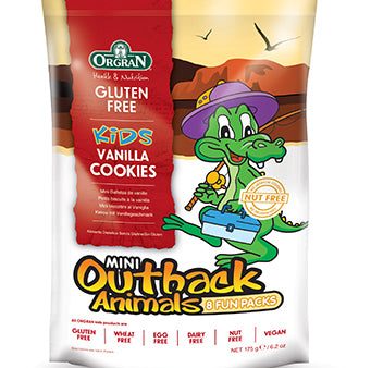 Orgran Gluten Free Outback Animal Cookies Vanilla 175 x 6 Sale