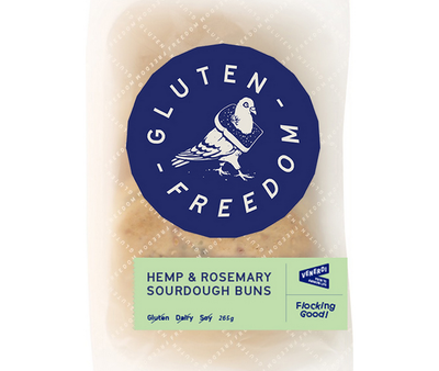 Gluten Freedom Hemp and Rosemary Sourdough Buns 265g Supply