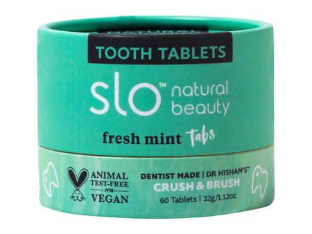 Slo Natural Beauty Tooth Tablets (Crush & Brush) Fresh Mint Tabs 60t Fashion