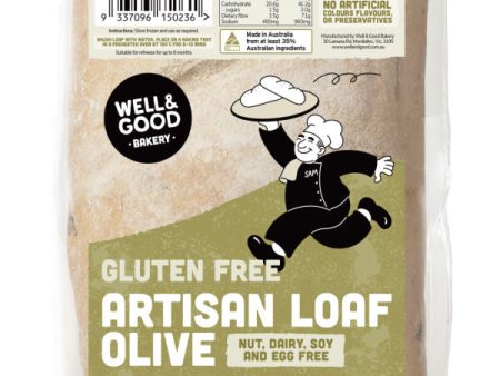 Well & Good Gluten Free Artisan Loaf Olive 500g Online now