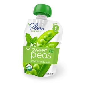 Plum Organics Stage 1 Just Veggies Sweet Peas with Mint - 6 x 3.0 oz Discount