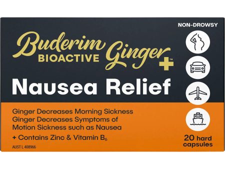 Buderim Ginger BioActive+ Nausea Relief Capsules 20 Caps Supply