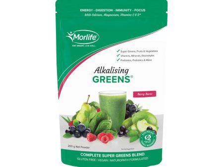 Morlife Alkalising Greens Berry Burst 200g Online now