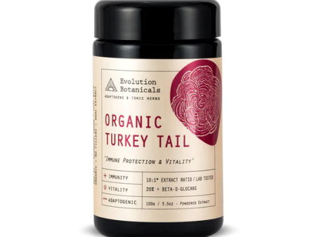 Evolution Botanicals Turkey Tail Extract - Organic 10:1 Immune Protection 100g Supply